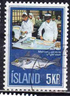 ISLANDA ICELAND ISLANDE ISLAND 1971 FISH INDUSTRY COD FISHING 5k USED USATO OBLITERE' - Used Stamps