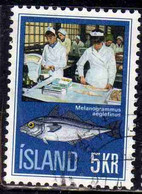 ISLANDA ICELAND ISLANDE ISLAND 1971 FISH INDUSTRY COD FISHING 5k USED USATO OBLITERE' - Used Stamps