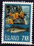 ISLANDA ICELAND ISLANDE ISLAND 1971 FISH INDUSTRY HADDOCK FREEZING PLANT 7k USED USATO OBLITERE' - Used Stamps