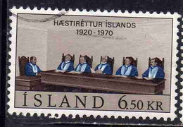 ISLANDA ICELAND ISLANDE ISLAND 1970 ICELANDIC SUPREME COURT 6.50k USED USATO OBLITERE' - Oblitérés