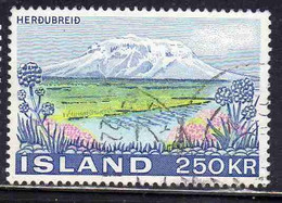 ISLANDA ICELAND ISLANDE ISLAND 1972 HERDUBREID MOUNTAIN 250k USED USATO OBLITERE' - Used Stamps