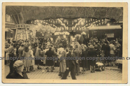 Funfair Bustle / Crowd - Carousel - Ride (Vintage RPPC Belgium ~1920s/1930s) - Fairs