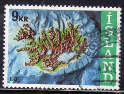 ISLANDA ICELAND ISLANDE ISLAND 1972 PUBLICIZE OFFSHORE FISHING RIGHTS CONTINENTAL SHELF 9k USED USATO OBLITERE' - Used Stamps