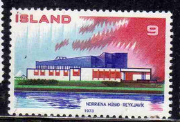 ISLANDA ICELAND ISLANDE ISLAND 1973 NORDIC SOOPERATION ISSUE HOUSE REYKJAVIK 9k MH - Unused Stamps