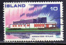 ISLANDA ICELAND ISLANDE ISLAND 1973 NORDIC SOOPERATION ISSUE HOUSE REYKJAVIK 10k USED USATO OBLITERE' - Oblitérés