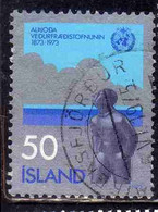 ISLANDA ICELAND ISLANDE ISLAND 1973 INTERNATIONAL METEOROLOGICAL COOPERATION MAN WHO EMBLEM 50k USED USATO OBLITERE' - Used Stamps