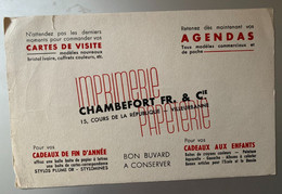 19 - Buvard Imprimerie Papeterie Chambefort Fr. & Cie Villeurbanne - Stationeries (flat Articles)