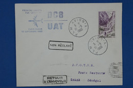 BD15 FRANCE  BELLE  LETTRE 1960  +PARIS DAKAR+ +SCOTEM +AEROPHILATELIE+++AFFRANC. PLAISANT - First Flight Covers