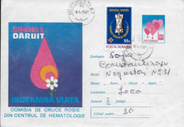 Entier Roumain Avec Complément D'affranchissement - Romania - 1983 - Croix Rouge - Don Du SANG - Centre Hématologie - - Medicina
