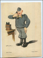 Y21488/ Austellung Kunst Und Front - Soldat Telefoniert Telefon WK2 AK 1942 - Guerra 1939-45