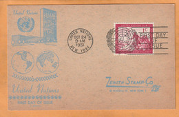 United Nations 1951 Card Mailed - Cartas