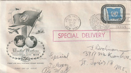 United Nations 1951 FDC Mailed - Cartas & Documentos