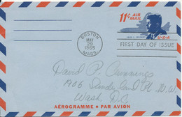 USA FDC Aerogramme 11 C John F. Kennedy Boston 29-5-1965 - 1961-80
