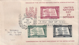 United Nations 1955 FDC - Cartas