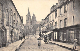 50-VALOGNES- RUE PORTERIE ET L'EGLISE SAINT-MALO - Valognes