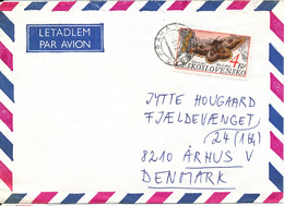 Czechoslovakia Air Mail Cover Sent To Denmark 18-7-1987 Topic Single Stamp BUTTERFLY - Airmail