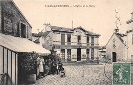 92-LE-PLESSIS-ROBINSON-L'EGLISE ET LA MAIRIE - Le Plessis Robinson