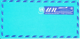 United Nations New York Aerogramme 15c In Mint Condition (hinged Mark On The Backside) - Airmail