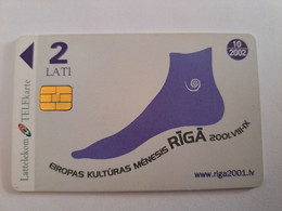 LETLAND  CHIPCARD  2 LATI /RIGA CULTURA    USED CARD **11003** - Latvia