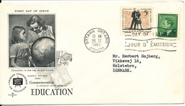 Canada FDC 28-2-1962 National Conference On Education Uprated And Sent To Denmark Rose Craft Cachet - 1961-1970
