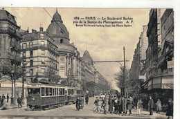 CPA    PARIS   Le Boulevard Barbès, Pris De La Station Du Métropolitain  N° 496 - District 18