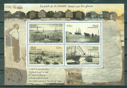 St-PIERRE Et MIQUELON - B-F N°14** MNH LUXE SCAN DU VERSO - Le Port De Saint-Pierre Bloqué Par Les Glaces. - Blocks & Kleinbögen