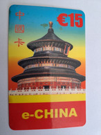 NETHERLANDS   € 12,- ,- / E-CHINA TEMPLE     PREPAID  Nice Used  ** 11037** - [3] Sim Cards, Prepaid & Refills
