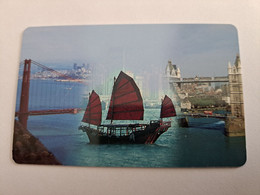 NETHERLANDS   FL. 25, TOWER BRIDGE/ SAN FRANSICO BRIDGE/ CHINESE BOAT   / OLDER CARD    PREPAID  Nice Used  ** 11048** - [3] Handy-, Prepaid- U. Aufladkarten