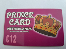 NETHERLANDS   € 12,- PRINCE CARD    / OLDER CARD    PREPAID  Nice Used  ** 11050** - [3] Tarjetas Móvil, Prepagadas Y Recargos