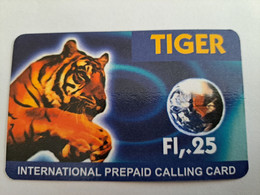 NETHERLANDS   FL 25,-  TIGER/TIGRE    / OLDER CARD    PREPAID  Nice Used  ** 11051** - [3] Tarjetas Móvil, Prepagadas Y Recargos