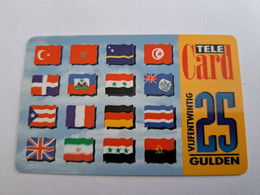 NETHERLANDS   FL 25,- COUNTRY FLAGS /THIN CARD / OLDER CARD    PREPAID  Nice Used  ** 11053** - Cartes GSM, Prépayées Et Recharges
