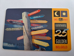 NETHERLANDS   FL 25,- COUNTRY SIGNS / THICK CARD  / OLDER CARD    PREPAID  Nice Used  ** 11055** - [3] Handy-, Prepaid- U. Aufladkarten