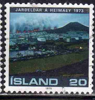 ISLANDA ICELAND ISLANDE ISLAND 1975 VOLCANIC ERUPTION HEIMAEY 20k USED USATO OBLITERE' - Oblitérés