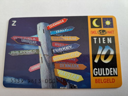 NETHERLANDS   FL 10,- COUNTRY SIGNS WITH LETTER Z / THICK CARD  / OLDER CARD    PREPAID  Nice Used  ** 11057** - [3] Sim Cards, Prepaid & Refills