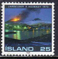 ISLANDA ICELAND ISLANDE ISLAND 1975 VOLCANIC ERUPTION HEIMAEY 25k USED USATO OBLITERE' - Usati