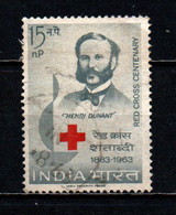 INDIA - 1963 - HENRI DUNANT - CENTENARIO DELLA CROCE ROSSA - USATO - Gebraucht