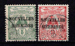 Nouvelles Hébrides  - 1908 - Tb De NCE Surch  - N° 1 / 2 - Oblit - Used - Used Stamps