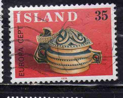 ISLANDA ICELAND ISLANDE ISLAND 1976 EUROPA CEPT UNITED WOODEN BOWL 35k USED USATO OBLITERE' - Usati