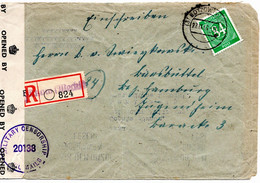 54561 - Alliierte Besetzung - 1946 - 84Pfg Ziffer EF A Gewendetem R-Bf M Brit Zensur BUETZOW -> Hamburg - Altri & Non Classificati