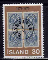 ISLANDA ICELAND ISLANDE ISLAND 1976 CENTENARY OF AURAR STAMPS N.9 WITH FIRST DAY CANCEL 30k USED USATO OBLITERE' - Used Stamps