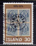 ISLANDA ICELAND ISLANDE ISLAND 1976 CENTENARY OF AURAR STAMPS N.9 WITH FIRST DAY CANCEL 30k USED USATO OBLITERE' - Oblitérés