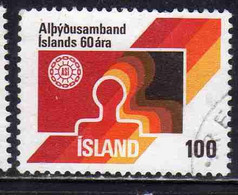 ISLANDA ICELAND ISLANDE ISLAND 1976 ICELANDIC FEDERATION OF LABOR 100k USED USATO OBLITERE' - Usati