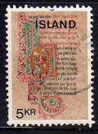 ISLANDA ICELAND ISLANDE ISLAND 1970 Icelandic Manuscripts COLUMN FROM Skarosbok,1363 (Law Book) 5k USATO USED OBLITERE' - Usati