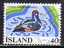 ISLANDA ICELAND ISLANDE ISLAND 1977 WETLANDS CONSERVATION EUROPEAN CAMPAIGN HARLEQUIN DUCK 40k USED USATO OBLITERE' - Usati