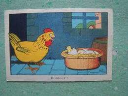 LES ILLUSTRATEURS. BENJAMIN RABIER. LES POULES. "BONJOUR". - Rabier, B.