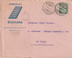 SUISSE 1901 LETTRE DE NEUCHATEL PERFORE/PERFIN - Gezähnt (perforiert)