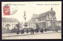 1912 AK Aus Warschau Nach Leysin, Gestempelt Bapwaba Auf Russischer Marke. Bahnstempel - Briefe U. Dokumente