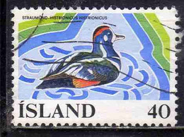 ISLANDA ICELAND ISLANDE ISLAND 1977 WETLANDS CONSERVATION EUROPEAN CAMPAIGN HARLEQUIN DUCK 40k USED USATO OBLITERE' - Oblitérés