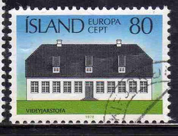ISLANDA ICELAND ISLANDE ISLAND 1978 EUROPA CEPT UNITED BAILIFF'S RESIDENCE VIDEY ISLAND 1752 80k USED USATO OBLITERE' - Used Stamps