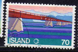ISLANDA ICELAND ISLANDE ISLAND 1978 SHEIOARA RIVER BRIDGE 70k USED USATO OBLITERE' - Oblitérés